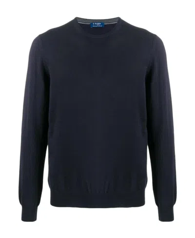 Barba Napoli Crewneck Wool Jumper In Black