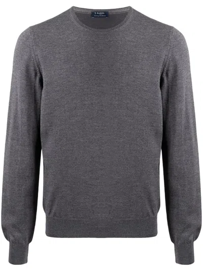 Barba Napoli Crewneck Wool Jumper In Black