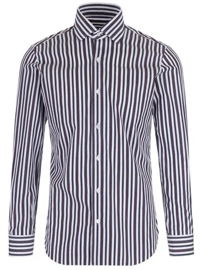 Barba Striped Cotton Shirt In Multi