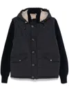 Barba Napoli Barba Blue Jacket With Removable Knit Sleeves In Blue