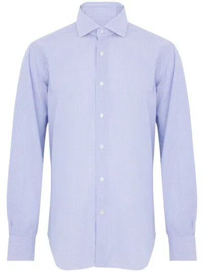 Barba Napoli Dot-print Shirt In Blue