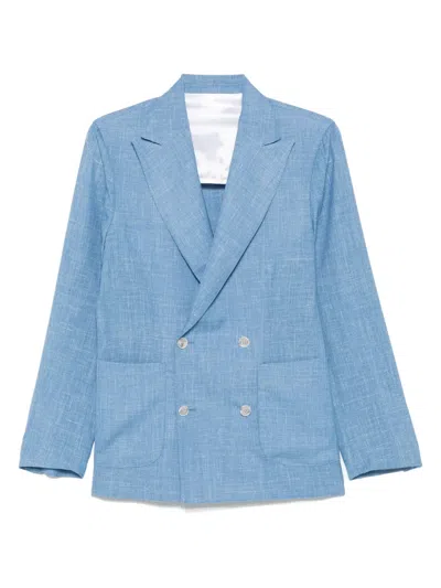 Barba Napoli Double-breasted Blazer In Blue