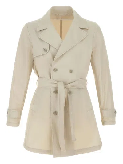 Barba Napoli Double-breasted Trench Coat In Neutral