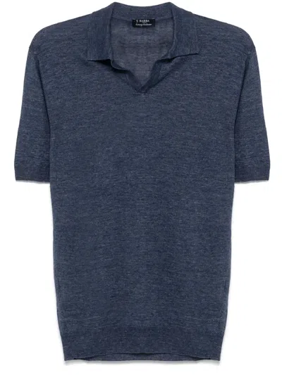 Barba Napoli Fine-knit T-shirt In Blue