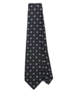 Barba Napoli Barba Geometric Patterned Black Tie With Textured Fabric In Blue