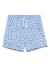 Barba Napoli Floral-print Swim Shorts In ブルー