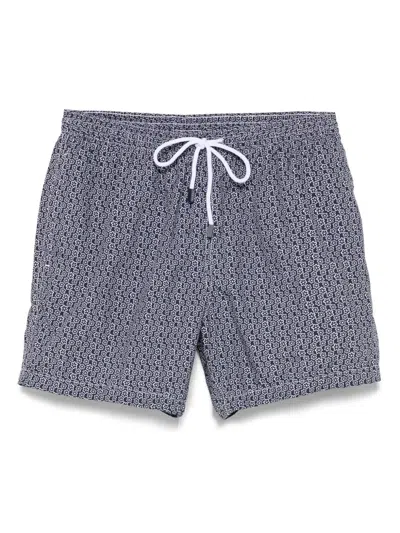 Barba Napoli Floral-print Swim Shorts In Blue