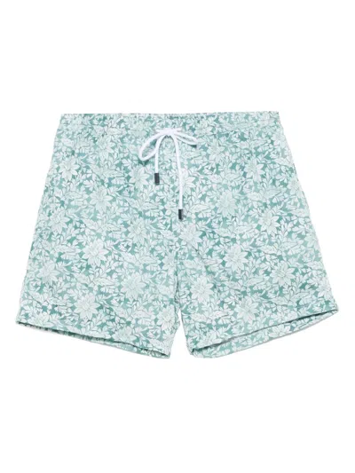 Barba Napoli Floral-print Swim Shorts In Green