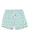 Barba Napoli Badeshorts Mit Blumen-print In Grün