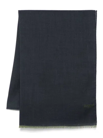 Barba Napoli Frayed Scarf In Blue