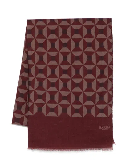 Barba Napoli Geometric-print Scarf In Red