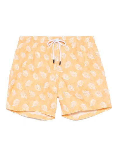 Barba Napoli Graphic-print Swim Shorts In Orange