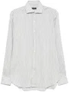 Barba Napoli Barba Brown And White Striped Shirt In Grey