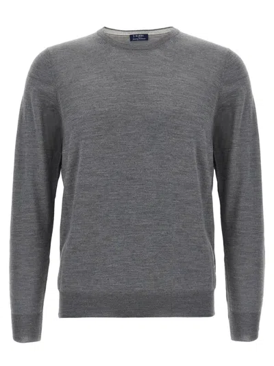 BARBA NAPOLI GREY WOOL AND SILK SWEATER