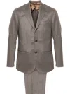 Barba Napoli Herringbone-pattern Suit In Brown