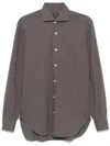 Barba Napoli Herringbone Shirt In Brown