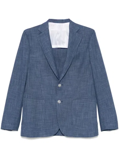 Barba Napoli Interwoven Blazer In Blue
