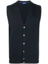Barba Napoli Man Cardigan Navy Size 38 Virgin Wool