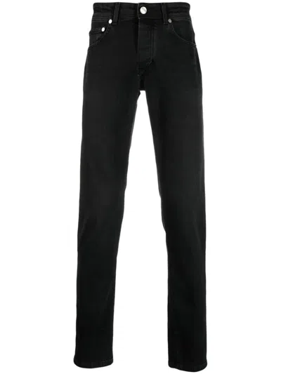 Barba Jeans Slim In Misto Cotone Con Toppa Con Logo In Black