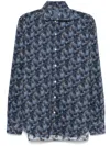 Barba Napoli Leaf-print Shirt In Blue