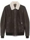Barba Napoli Leather Bomber Jacket In Brown