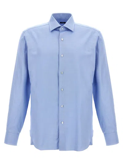 BARBA NAPOLI LIGHT BLUE COTTON SHIRT