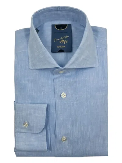 Barba Napoli Linen Shirt In Blue