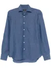 Barba Napoli Linen Shirt In Blue