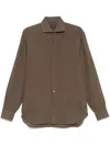 Barba Napoli Linen Shirt In Brown