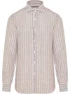 Barba Napoli Linen Shirt In Brown