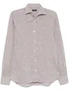 Barba Napoli Linen Shirt In Brown