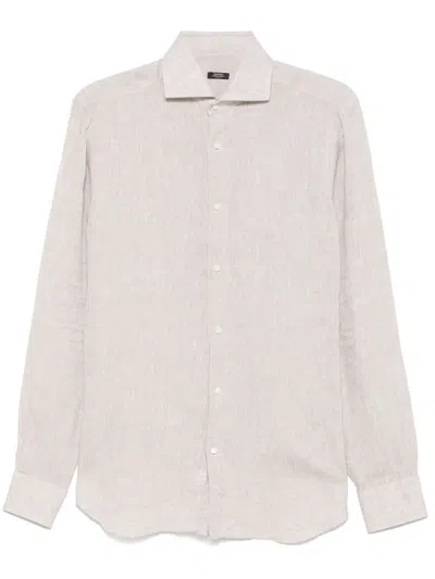 Barba Napoli Linen Shirt In Neutrals