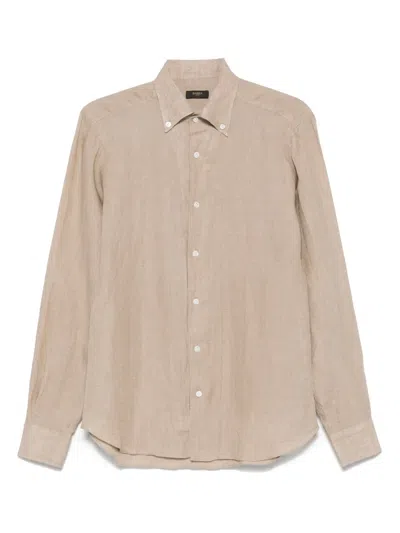 Barba Napoli Linen Shirt In Neutrals