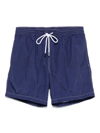 Barba Napoli Logo-patch Swim Shorts In Blue