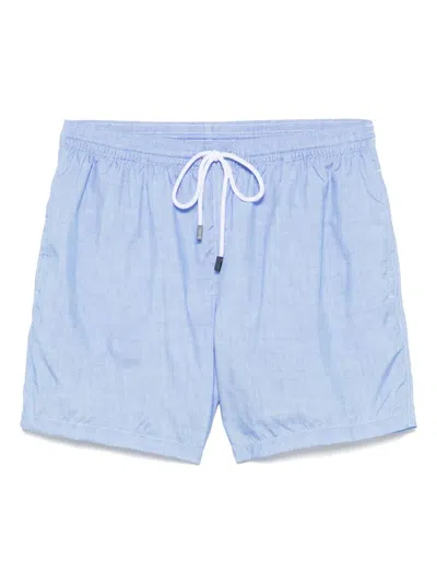 Barba Napoli Logo-patch Swim Shorts In Blue