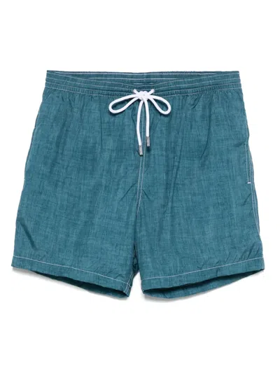 Barba Napoli Logo-patch Swim Shorts In Green