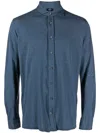 Barba Napoli Long-sleeve Cotton Shirt In Blue