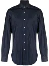Barba Napoli Long-sleeve Denim Shirt In Blue