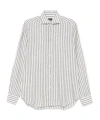 Barba Napoli Barba Brown And White Striped Shirt In White