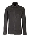 Barba Napoli Dandy Life Denim Shirt In Black