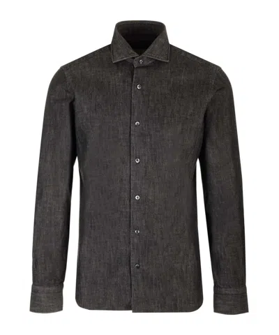 Barba Napoli Long-sleeved Shirt In Black