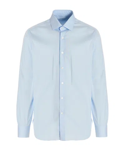 Barba Napoli Poplin Shirt Shirt And Blouse Light Blue