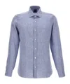 Barba Napoli Barba Micro Operated Shirt In Blue