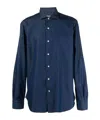 Barba Napoli Long-sleeve Button-down Shirt In Blue