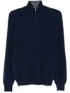 Barba Napoli Ribbed-knit Zipped Cardigan In Blue