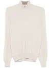 Barba Napoli Lupo Zip Sweater In Neutrals
