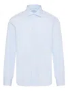Barba Napoli Micro-stripe Shirt In Blue