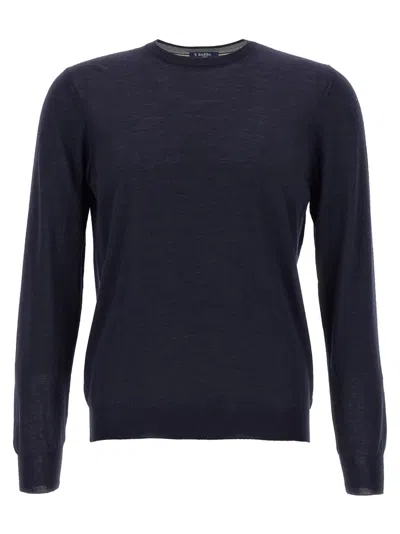 Barba Napoli Midnight Blue Crew-neck Sweater In Multicolor