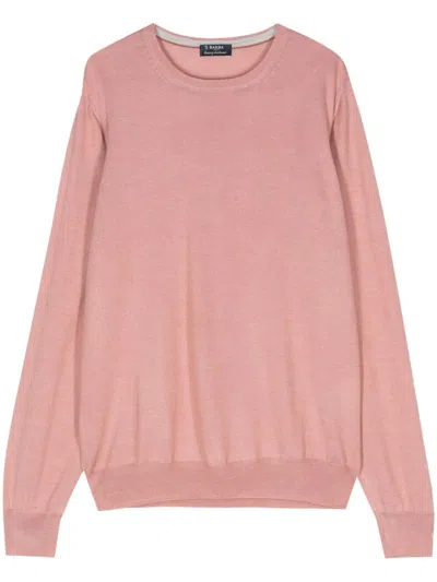 BARBA NAPOLI ROUND NECK SWEATER,1319057567 215 PINK