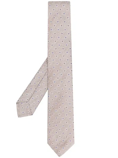 Barba Napoli Abstract-print Tie In Neutrals